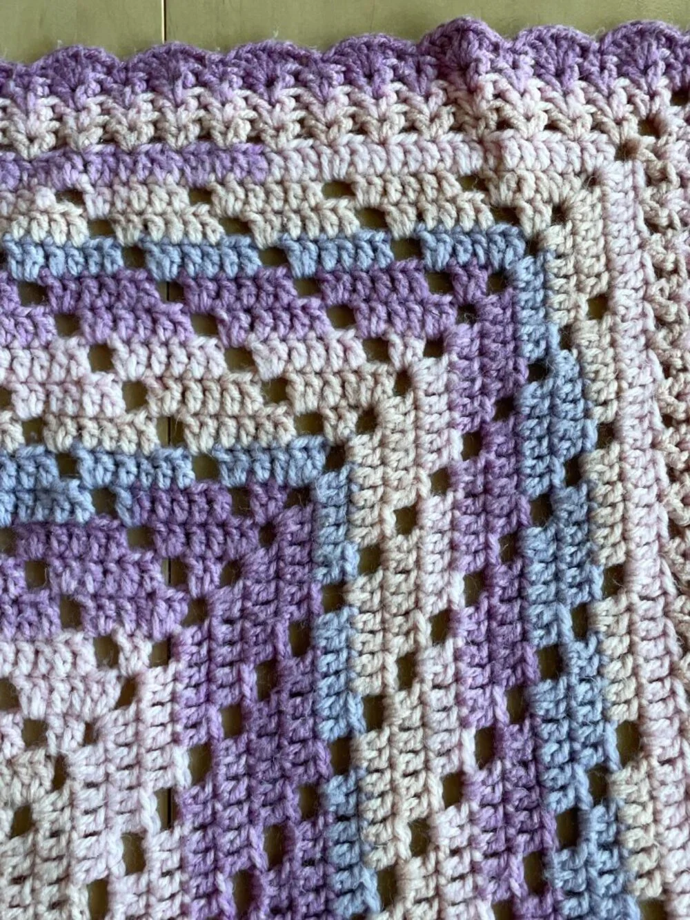 Entire Closet $5! Baby Hand Made Handmade Crochet Crocheted Purple Crib Blanket
